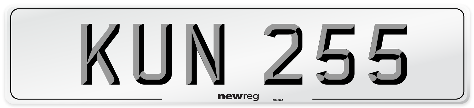 KUN 255 Number Plate from New Reg